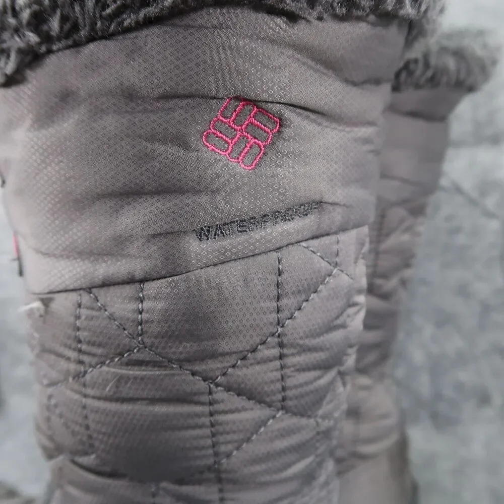 Columbia Shoes Youth 5 Boots Winter Snow Minx Waterproof Lace Up Insulated Grey